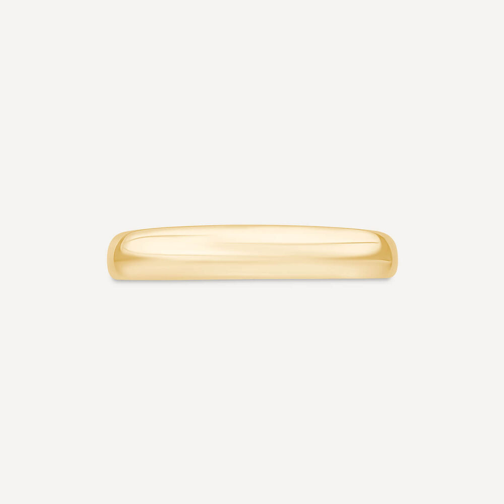 9ct Yellow Gold 4mm Plain D-Shape Wedding Ring